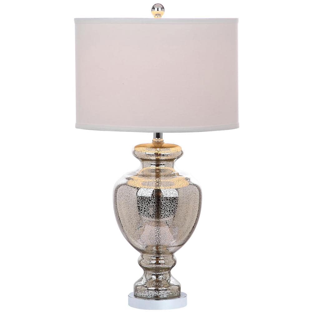 Mercury Silver Crackle Glass 28" Table Lamp Duo - Traditional Charm