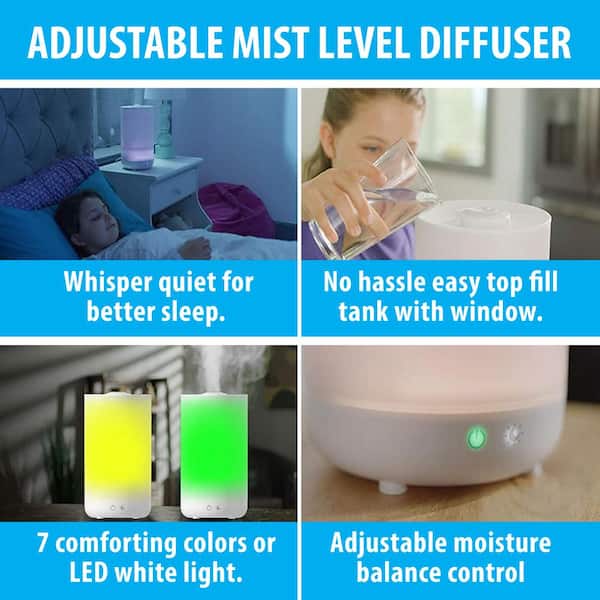 Bell + Howell Top Fill Ultrasonic Color Changing Humidifier