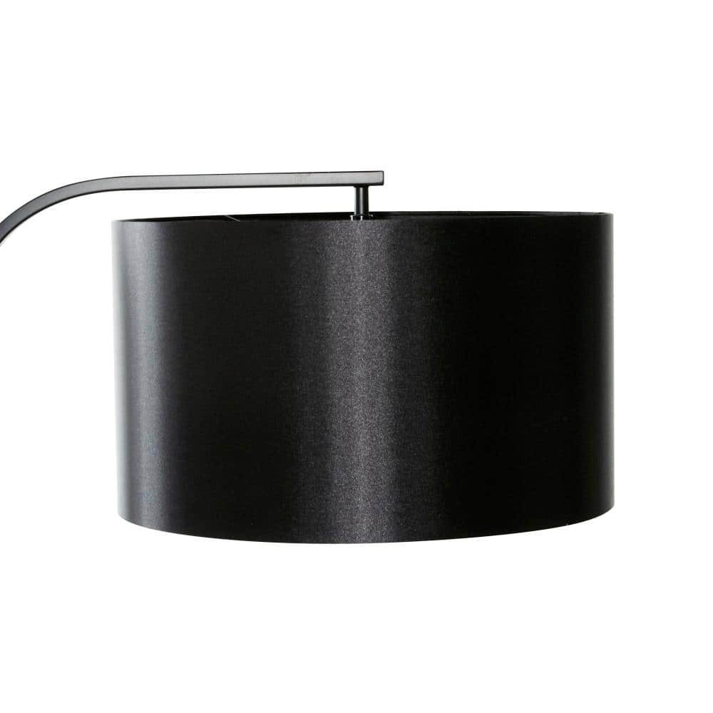 Elegant Matte Black Metal Floor Lamp with Marble Base