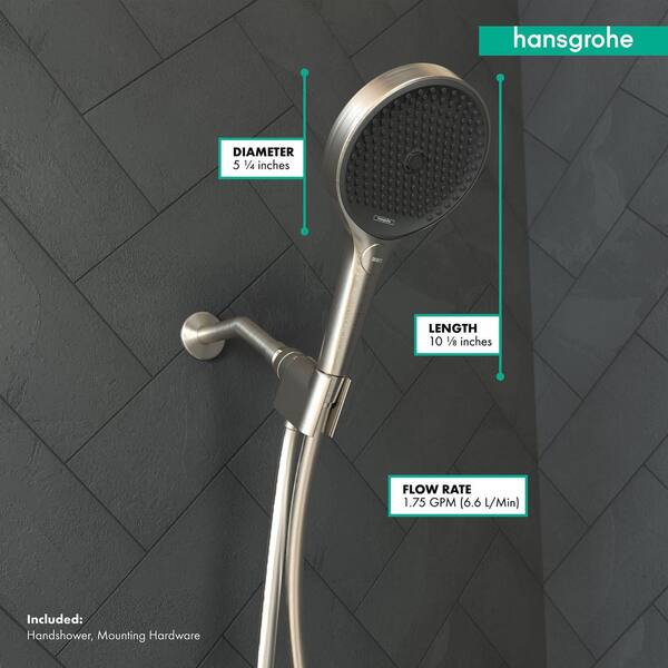 Hansgrohe Rainfinity 3-Spray Wall Mount Handheld Shower Head 1.75
