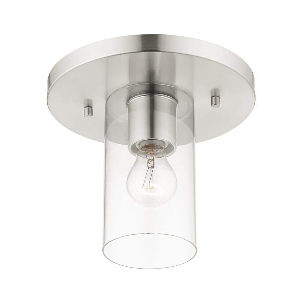 Zurich 9'' Brushed Nickel Modern Flush Mount Light