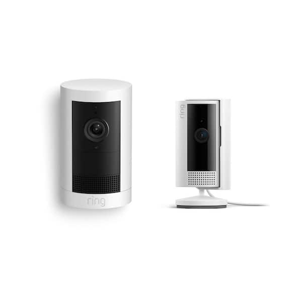 Outdoor Cam Plus Battery with Indoor Cam (2-nd gen) Plug-In Smart Security Camera Bundle-White