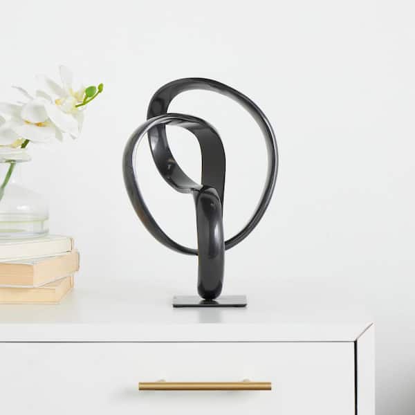Litton Lane 7 in. x 11 in. Dark Gray Aluminum Abstract Sculpture