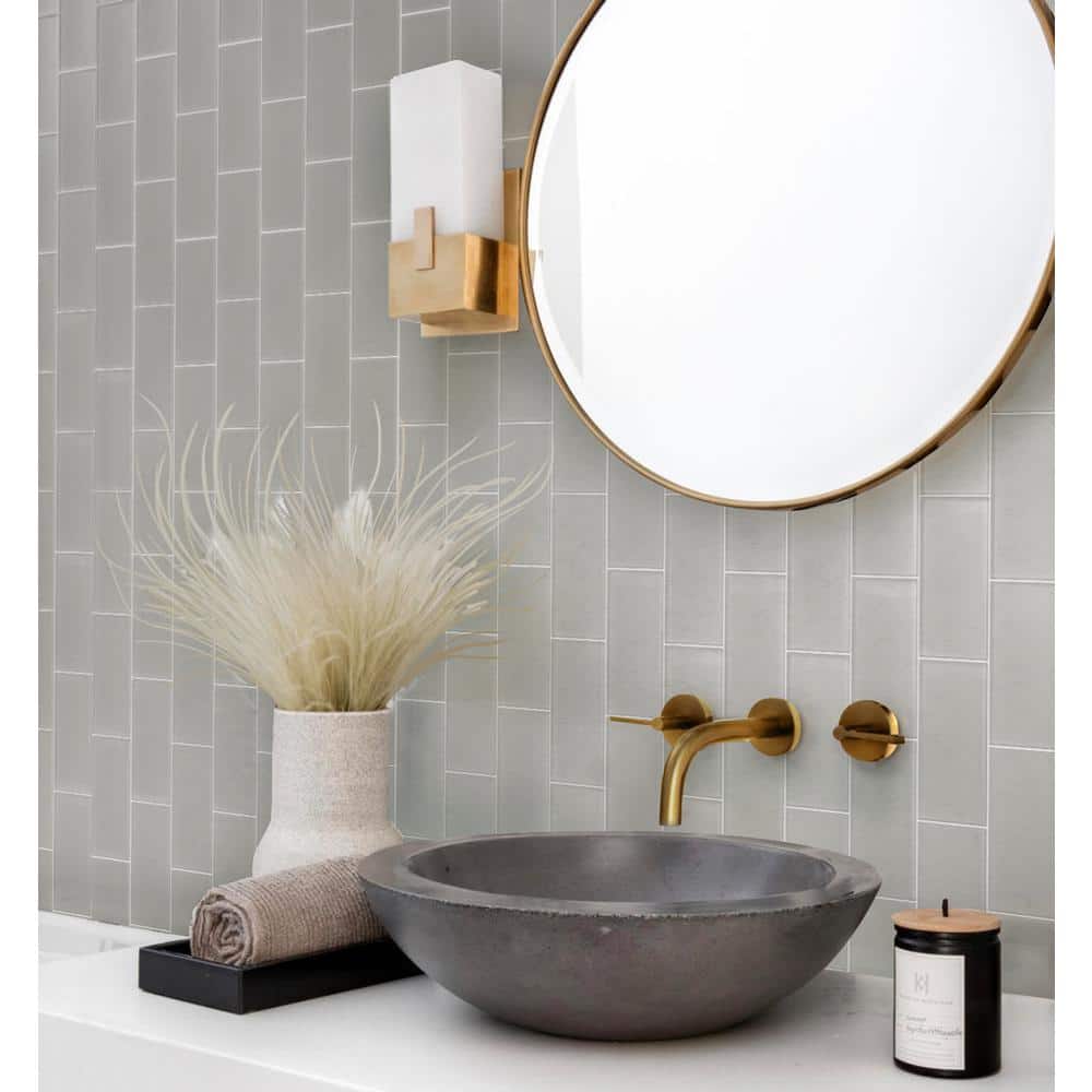 Beige 3 in. x 6 in. Matte Glass Mosaic Tile Sample (0.12 sq. ft./Piece) price history on PriceWatchPro