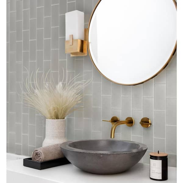 Colorway 3 in x 6 in Beige Glass Mosaic Matte Wall and Floor Tile (30 Cases/150 sq. ft. /Pallet)