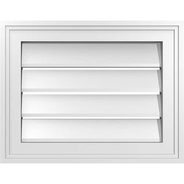 Ekena Millwork 18" x 14" Vertical Surface Mount PVC Gable Vent: Functional with Brickmould Frame