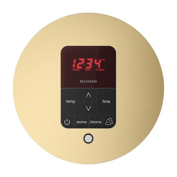 iTempo Plus Round Steam Shower Control in Satin Brass