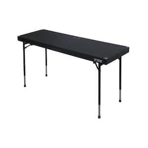 Carpeted Portable Pro DJ Work Table with Adjustable Folding Legs