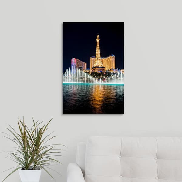 GreatBigCanvas Bellagio Water Show, Eiffel Towe 24-in H x 16-in W Abstract Print on Canvas | 2521230-24-16X24
