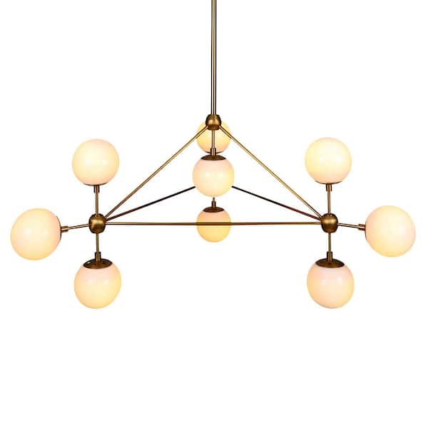 Unbranded Shella III 10-Light Matte Gold Geometric Chandelier