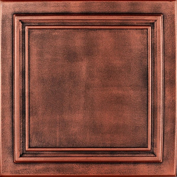 A La Maison Ceilings Line Art Antique Copper 1.6 ft. x 1.6 ft. Decorative Foam Glue Up Ceiling Tile (259.2 sq. ft. /case)