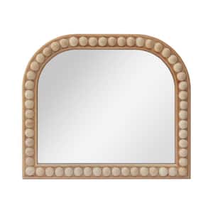 27.5 in. W x 23.5 in. H Arched Framed Natural Wood Wall Mirror
