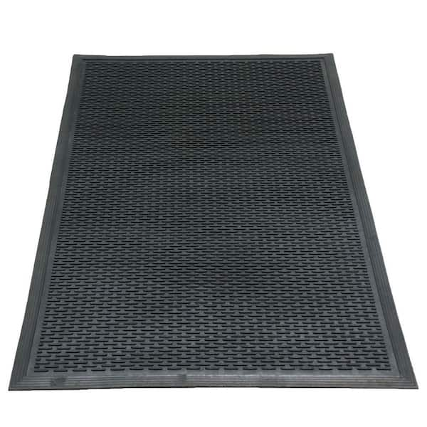 Rubber-Cal Dura-Scraper Linear 36 in. x 48 in. Black Commercial Rubber ...