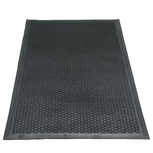 Dura-Scraper Linear 48 in. x 72 in. Black Commercial Rubber Indoor/Outdoor Entrance Door Mat