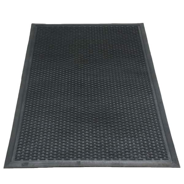Rubber-Cal 3-ft x 5-ft Black Rectangular Indoor or Outdoor Home Door Mat in  the Mats department at