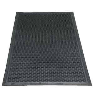 Dura-Scraper Linear 60 in. x 36 in. Black Rubber Door Mat