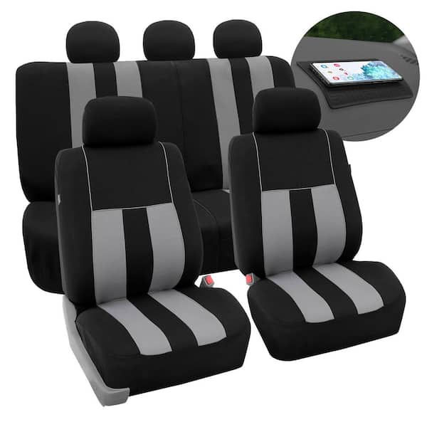 FH Group Modern Stripe Fabric 21 in. x 20 in. x 2 in. Full Set Seat Covers