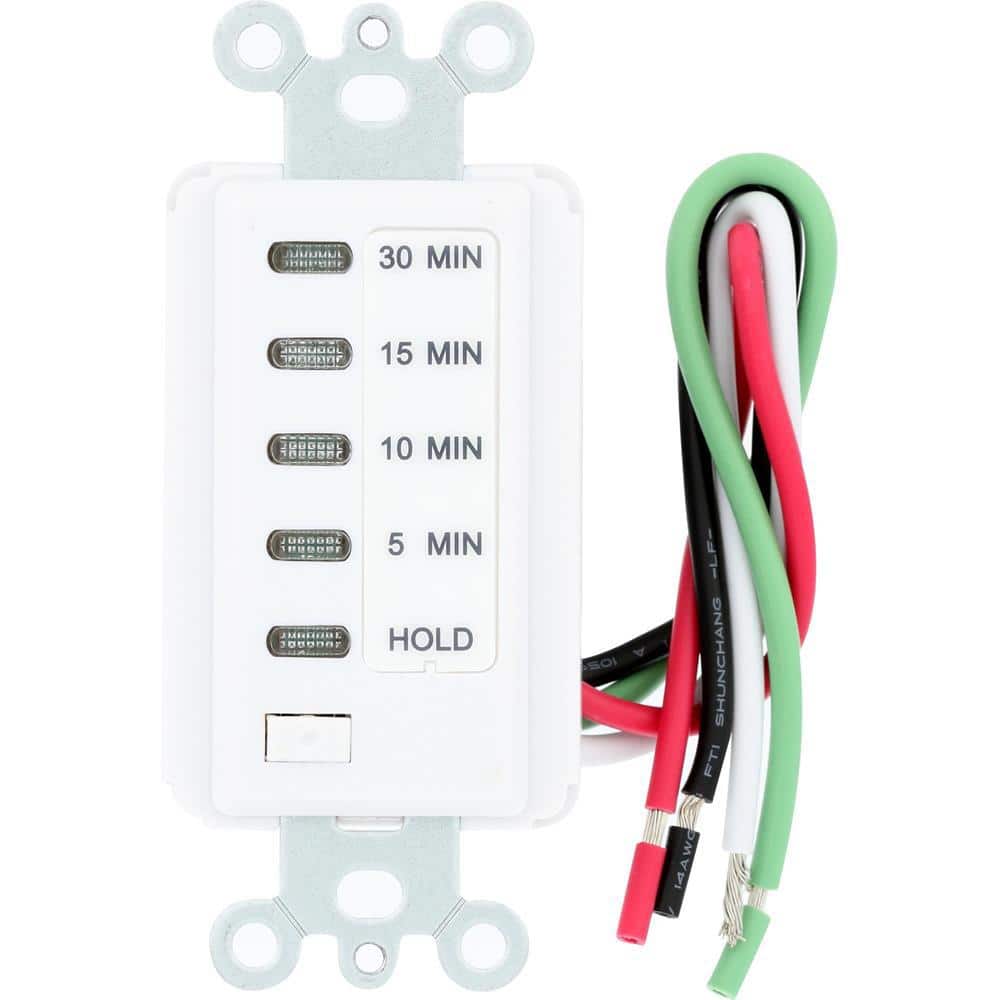 White Digital In-Wall Countdown Timer with LED Indicator