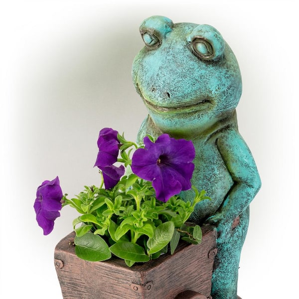 Alpine Corporation 11 in. H Indoor/Outdoor Colorful Metal Stretching Yoga  Frog Decorative Garden Statue MBG156HH - The Home Depot