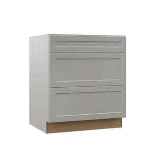 Designer Series Melvern Assembled 30x34.5x23.75 in. Pots and Pans Drawer Base Kitchen Cabinet in Heron Gray
