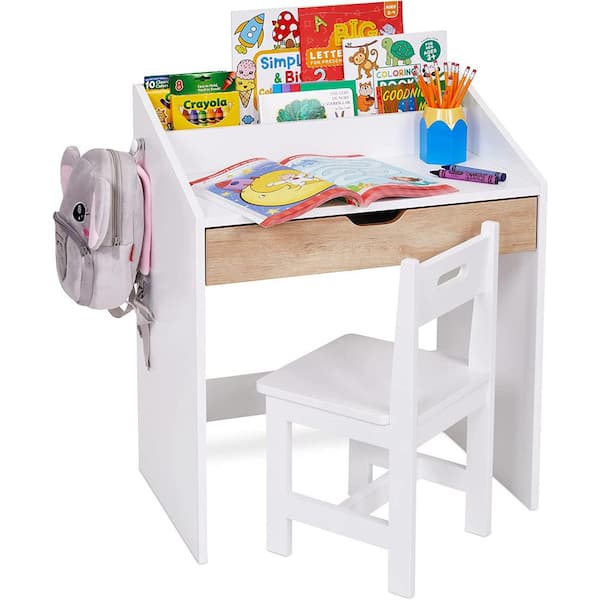 small childrens desk and chair