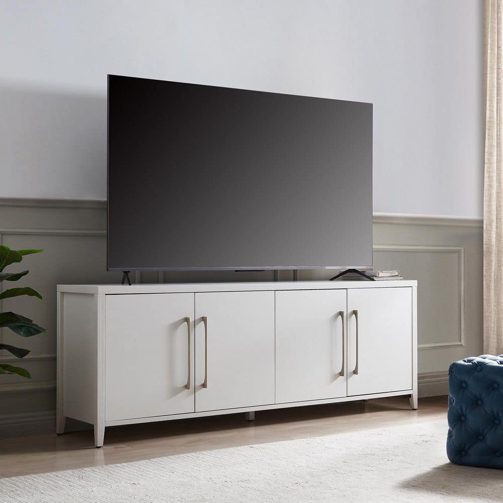 Jasper Modern White TV Stand for Up to 75" TVs with Storage