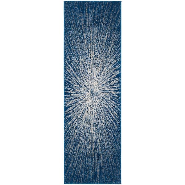 SAFAVIEH Evoke Navy/Ivory 2 ft. x 7 ft. Geometric Runner Rug