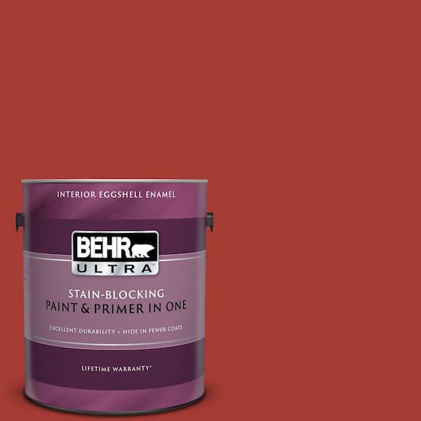 BEHR ULTRA 1 gal. #UL110-16 Bijou Red Eggshell Enamel Interior Paint and Primer in One