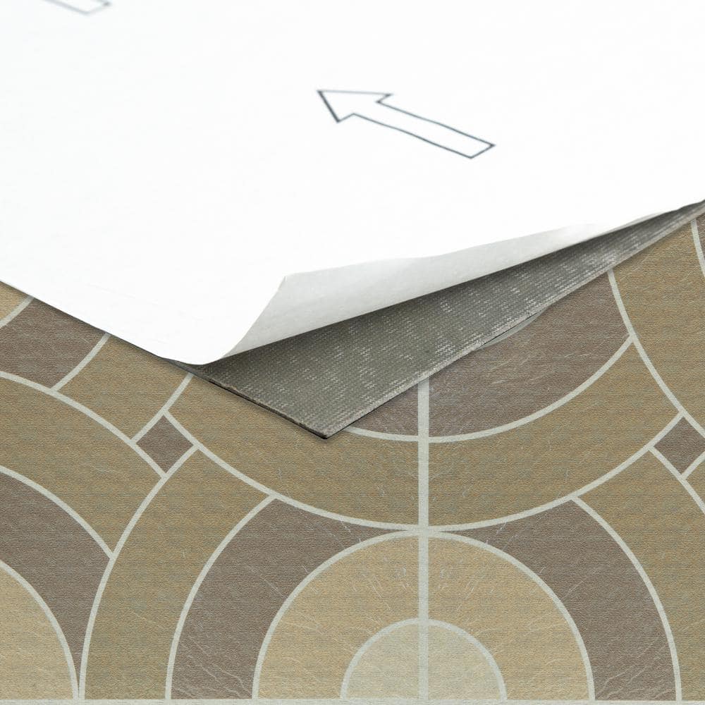 Medium Brown Swirl Pattern 12'' x 12'' Vinyl Peel and Stick Floor Tiles