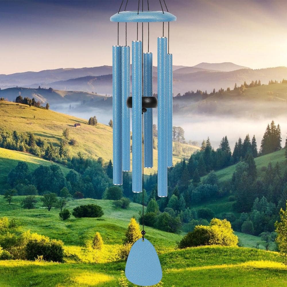32 in. Wind Chime Deep Tone Outdoor Decor Blue 1-Piece price history on PriceWatchPro