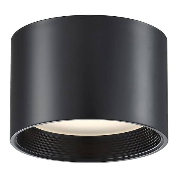 Access Lighting Reel 8 in. Transitional Black, White Integrated LED Flush Mount