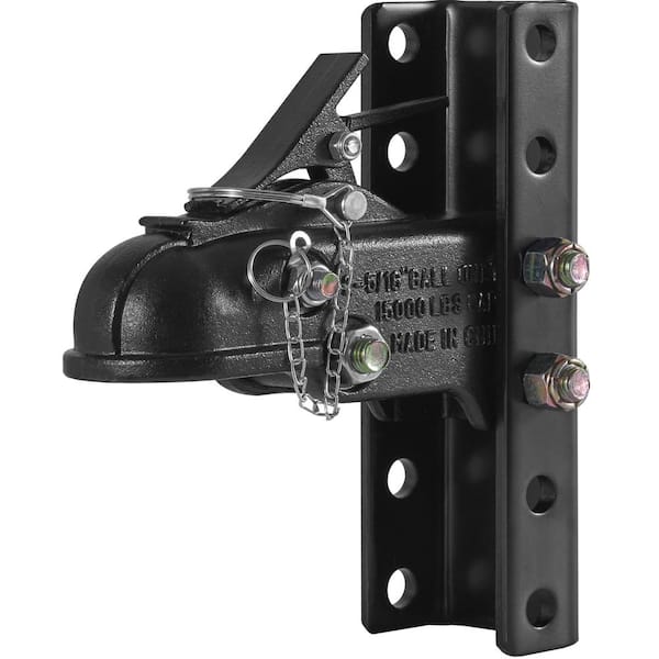 SKYSHALO Adjustable Trailer Coupler and 5-Position Channel Bracket Kit, 2-5/16 in. Hitch Ball, 15000 lbs. Capacity, Black Coating