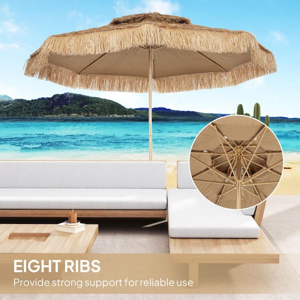 hawaiian patio umbrellas Tangkula 8 FT Thatched Umbrella, Style PE Grass Beach Umbrella with 8 Ribs, Portable Outdoor Tropical Palapa Tiki Umbrella for Beach Patio Garden Pool (8 FT) : Patio, Lawn & Garden Bring the tropical fun to your patio or beach hangout with Party Tiki Thatch beach and patio umbrella from Backyard X Gymax 7 ft Hawaiian Style