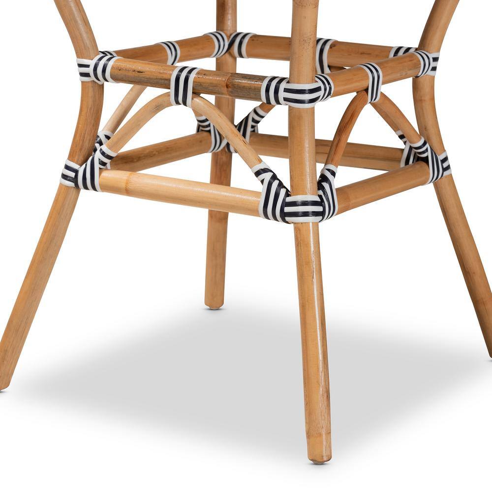 Round Black and White Rattan Cafe Dining Table