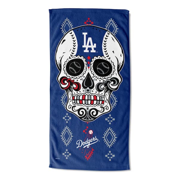 THE NORTHWEST GROUP MLB Dodgers Candy Skull Printed Cotton/Polyester Blend Multicolor Beach Towel