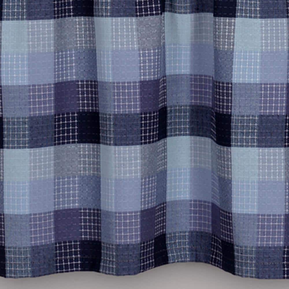 Blue Plaid Grommet Top Valance with 10 Grommets