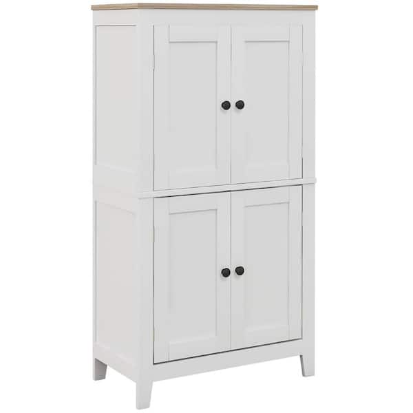 23.6 in. x 11.8 in. x 43.3 in. White Bathroom Linen Cabinet with Adjustable Shelves