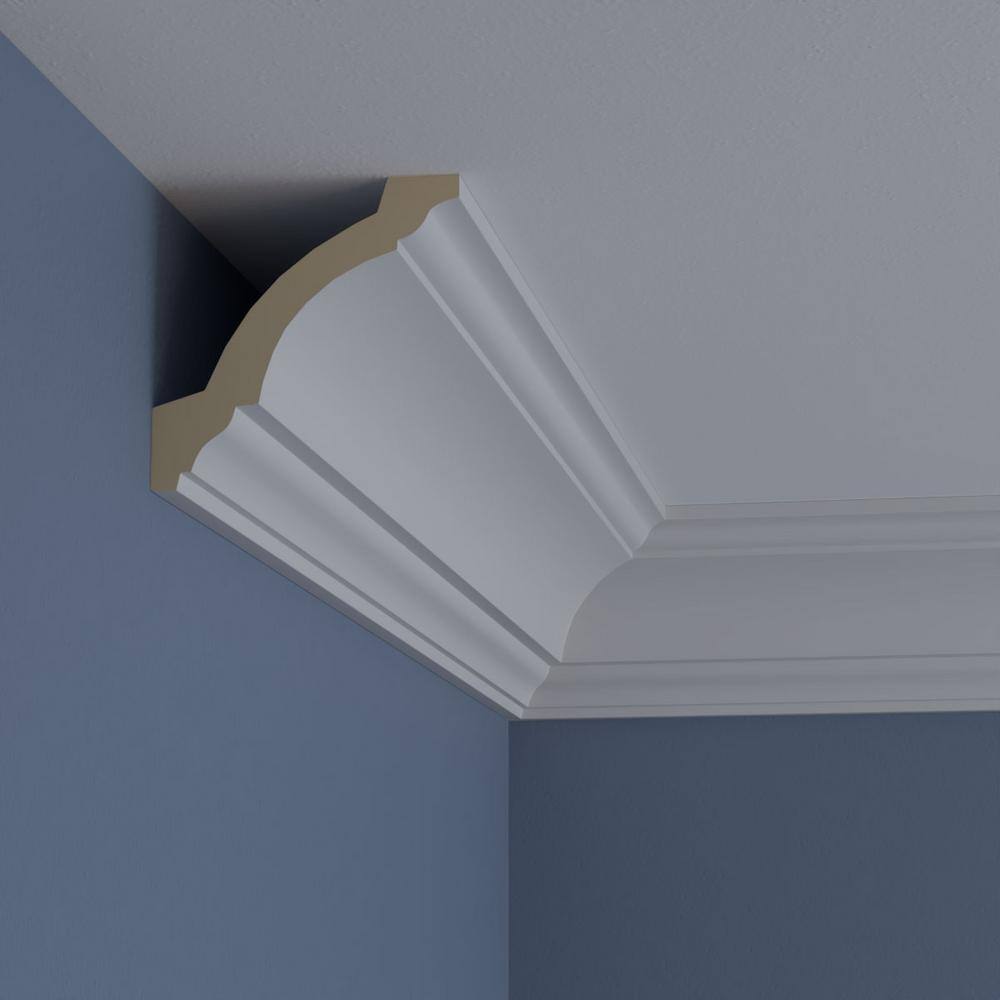 Primed White Polyurethane Geometric Crown Moulding Sample