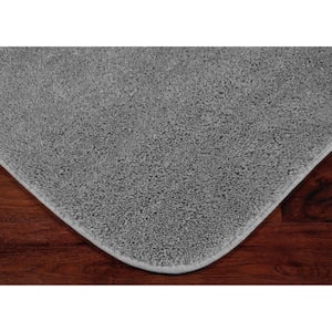 Traditional Platinum Gray 30 in. x 50 in. Washable Bathroom Accent Rug