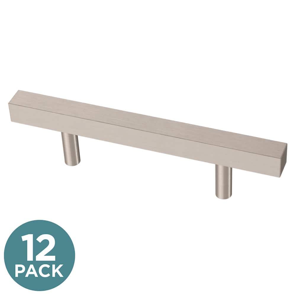 12-Pack Square Bar 3 in. (76 mm) Modern Satin Nickel Drawer Pulls price history on PriceWatchPro