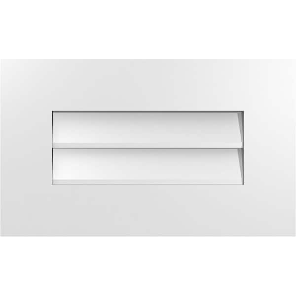 Ekena Millwork 20 in. x 12 in. Vertical Surface Mount PVC Gable Vent: Decorative with Standard Frame