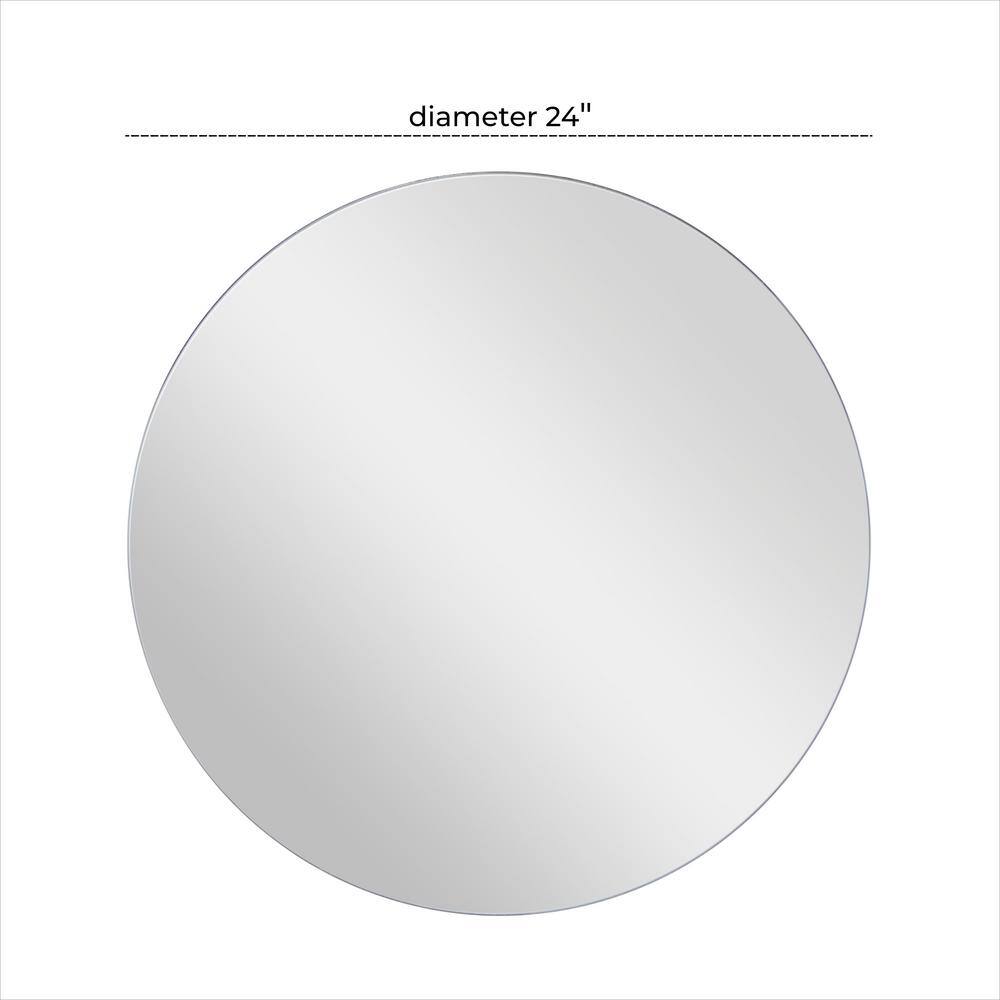 23.75'' Matte Gold Minimalist Round Frameless Wall Mirror