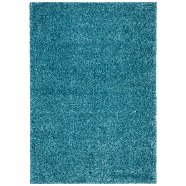 SAFAVIEH August Shag Turquoise 8 ft. x 10 ft. Solid Area Rug