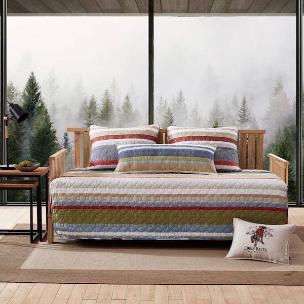 Salmon Ladder 4-Piece Multi-Colored Cotton Daybed Bonus Set