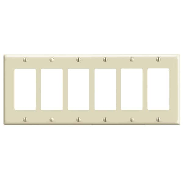 Leviton Ivory 6-Gang Decorator/Rocker Wall Plate (1-Pack)