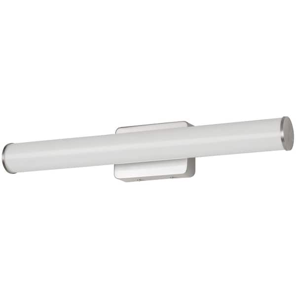 Sunlite 24 in. 1-Light Brushed Nickel LED Vanity Light with Dotted Lens in 4000K
