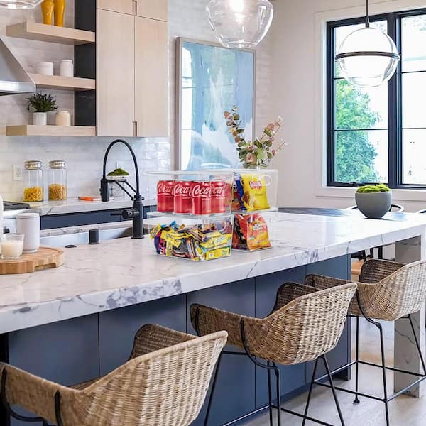 Large Clear Plastic Storage Bins with Lids, Clear Stackable Storage Bins, Laundry Room Organizer Bins (8 Pack)