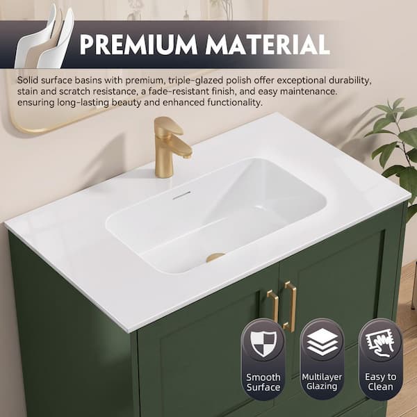 Reviews for Zeafive 36 in. W x 22 in. D Solid Surface Vanity Top Reviews for Zeafive 36 in. W x 22 in. D Solid Surface Vanity Top
