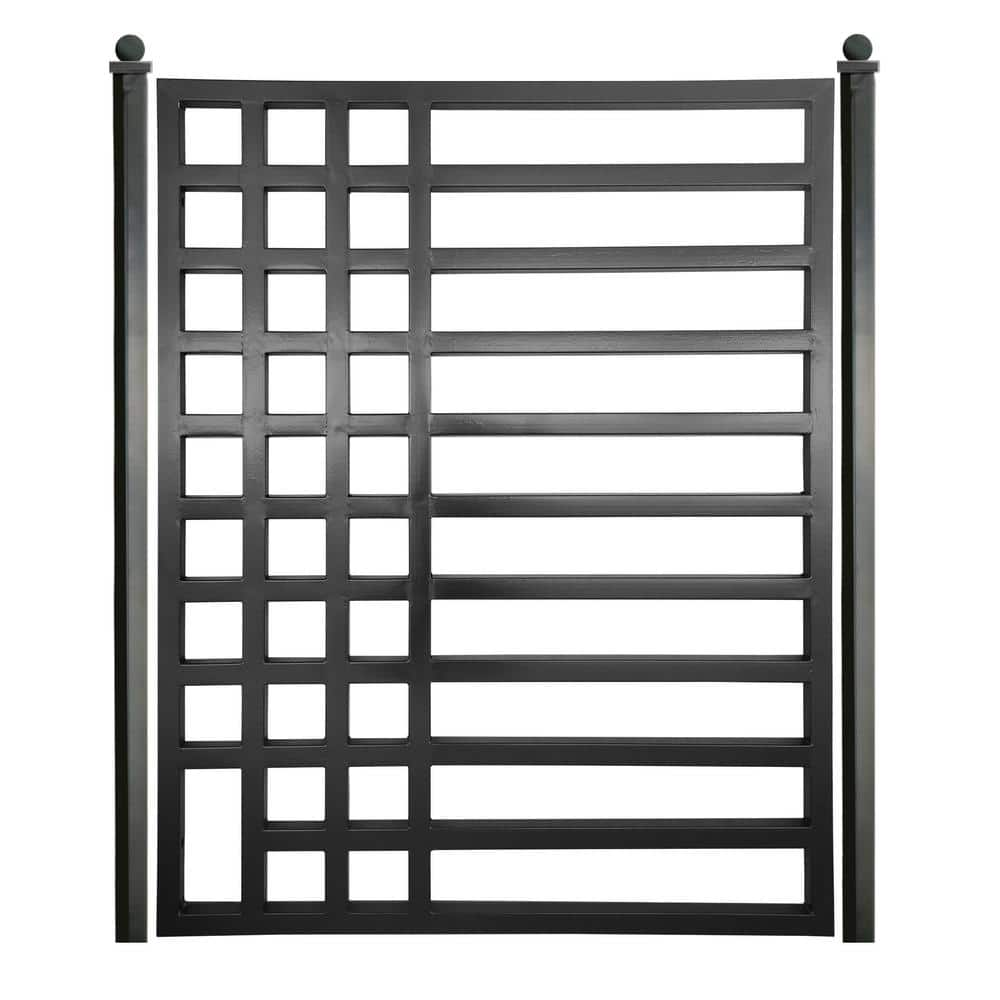 Aleko 4 Ft X 5 Ft Kyiv Style Black Steel Pedestrian Fence Gate Pgkyiv Hd The Home Depot 8732