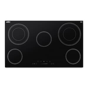36 in. Radiant Electric Cooktop in Black with 5 Elements including Dual Zone Elements and Power Burner